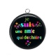 Pendentif Cabochon Argent - je suis une amie qui déchire