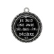 Pendentif Cabochon Argent - je suis une amie qui déchire