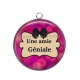 Pendentif Cabochon Argent - une amie géniale