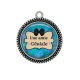 Pendentif Cabochon Argent - une amie géniale