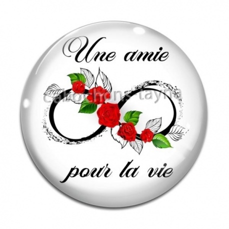 Cabochon Verre - une amie pour la vie