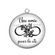 Pendentif Cabochon Argent - une amie pour la vie