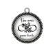 Pendentif Cabochon Argent - une amie pour la vie