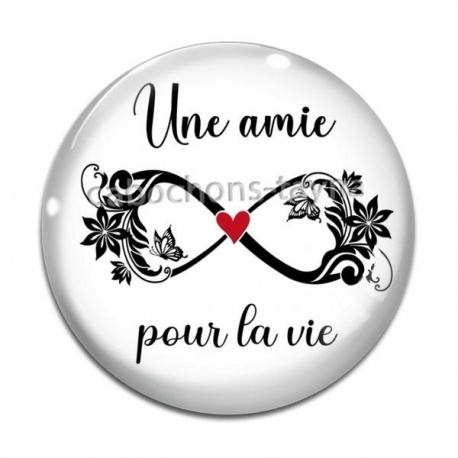 Cabochon Verre - une amie pour la vie