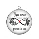 Pendentif Cabochon Argent - une amie pour la vie