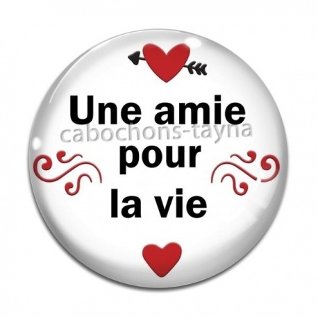 Cabochon Verre - une amie pour la vie