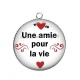 Pendentif Cabochon Argent - une amie pour la vie