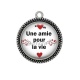 Pendentif Cabochon Argent - une amie pour la vie