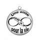 Pendentif Cabochon Argent - une amie pour la vie