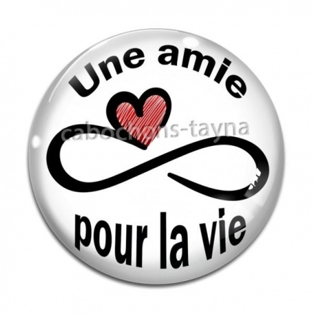 Cabochon Verre - une amie pour la vie