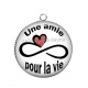 Pendentif Cabochon Argent - une amie pour la vie