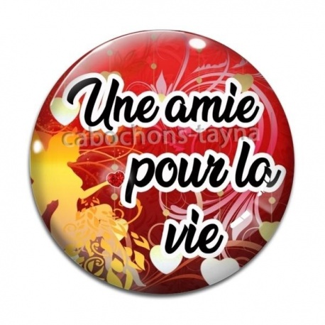Cabochon Verre - une amie pour la vie