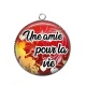 Pendentif Cabochon Argent - une amie pour la vie