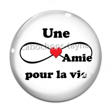 Cabochon Verre - une amie pour la vie