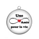 Pendentif Cabochon Argent - une amie pour la vie