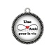 Pendentif Cabochon Argent - une amie pour la vie