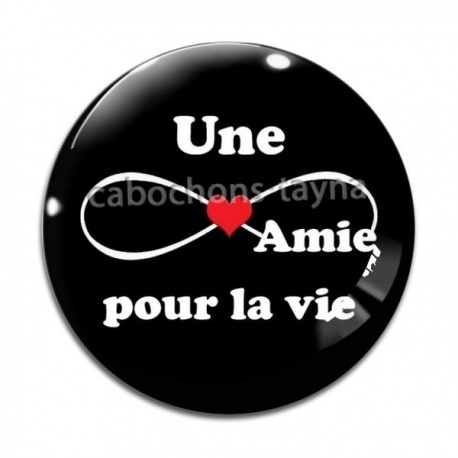 Cabochon Verre - une amie pour la vie