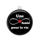Pendentif Cabochon Argent - une amie pour la vie
