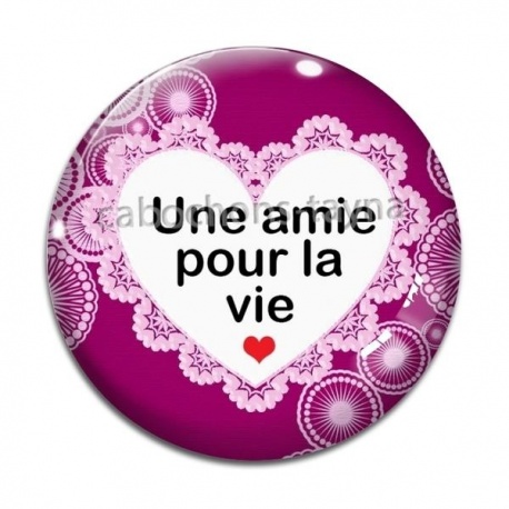 Cabochon Verre - une amie pour la vie
