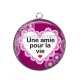 Pendentif Cabochon Argent - une amie pour la vie