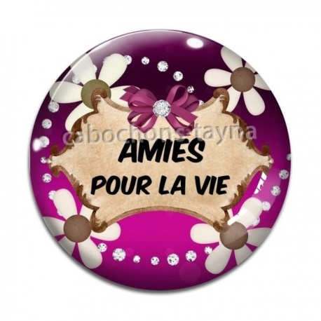 Cabochon Verre - amies pour la vie