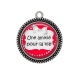 Pendentif Cabochon Argent - une amitié pour la vie