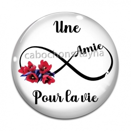 Cabochon Verre - une amie pour la vie
