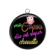 Pendentif Cabochon Argent - ma copine elle est chouette