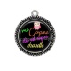 Pendentif Cabochon Argent - ma copine elle est chouette