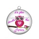 Pendentif Cabochon Argent - la plus chouette des amies