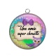 Pendentif Cabochon Argent - une amie super chouette