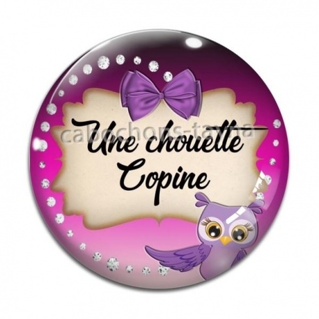 Cabochon Verre - une chouette copine