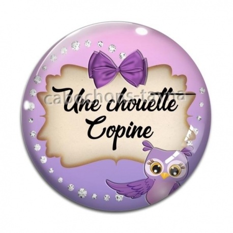 Cabochon Verre - une chouette copine