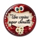 Cabochon Résine - une copine super chouette