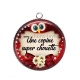 Pendentif Cabochon Argent - une copine super chouette