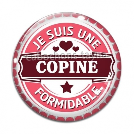 Cabochon Verre - je suis une copine formidable