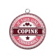Pendentif Cabochon Argent - je suis une copine formidable