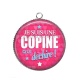 Pendentif Cabochon Argent - je suis une copine qui déchire