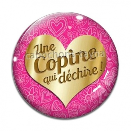Cabochon Verre - une copine qui déchire