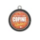 Pendentif Cabochon Argent - je suis une copine qui déchire