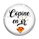 Cabochon Verre - copine en or