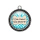 Pendentif Cabochon Argent -  une copine qui déchire