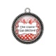 Pendentif Cabochon Argent -  une copine qui déchire