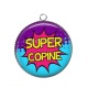 Pendentif Cabochon Argent - super copine