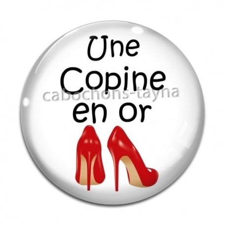 Cabochon Verre - une copine en or