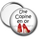 Miroir de poche - une copine en or