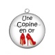 Pendentif Cabochon Argent - une copine en or