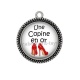 Pendentif Cabochon Argent - une copine en or