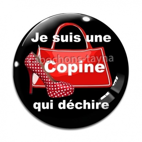 Cabochon Verre -  une copine qui déchire