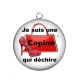 Pendentif Cabochon Argent - copine qui déchire